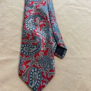 Elegant Paisley Red and Blue Men's Tie
